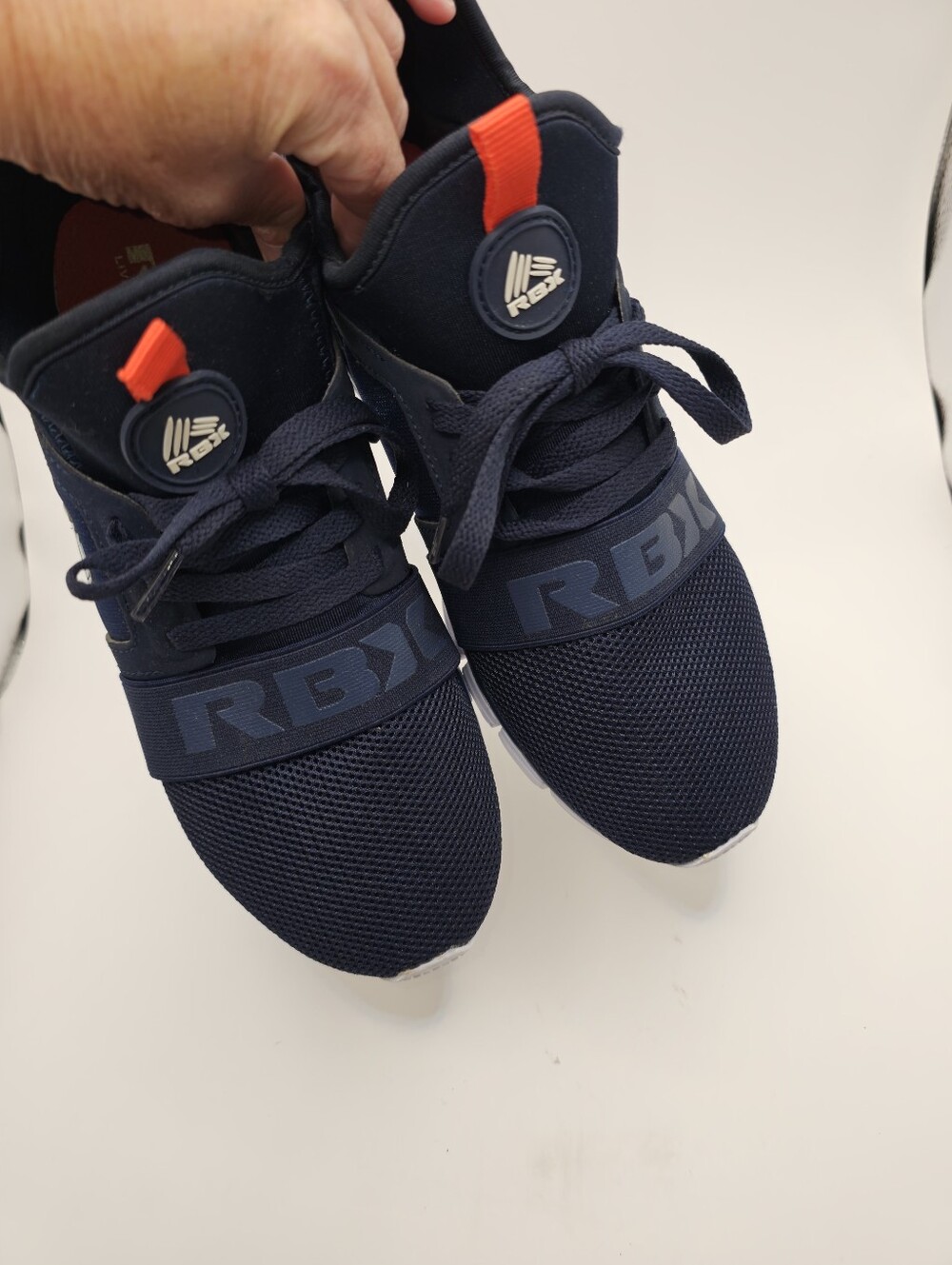 RBX Women's Navy Blue Athletic Sneakers with Red Pull Tabs, Size 6.5 - Picture 3 of 10
